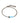 ManoJ BRACCIALE CHARMS CON CORNETTO SMALTATO AZZURRO IN TITANIO, 5 BLACK E CATENA