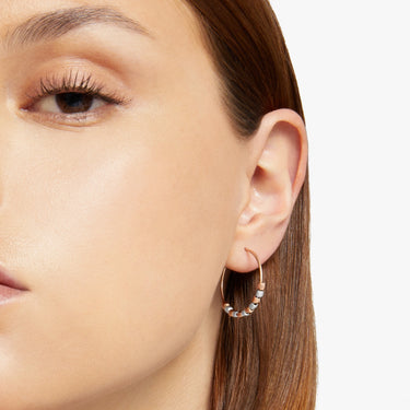 DoDo mini grain earrings silver &amp; rose gold