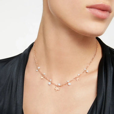 DoDo collana Oro Rosa Stelline e Perle