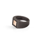 ManoJ anello scudo Diamanti Oro e Titanio