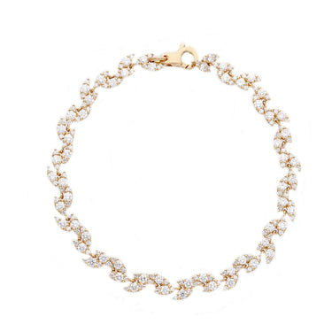 Bracciale Foglie Oro rosa e Diamanti