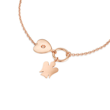 Roberto Giannotti Bracciale in oro rosa con angelo e diamante