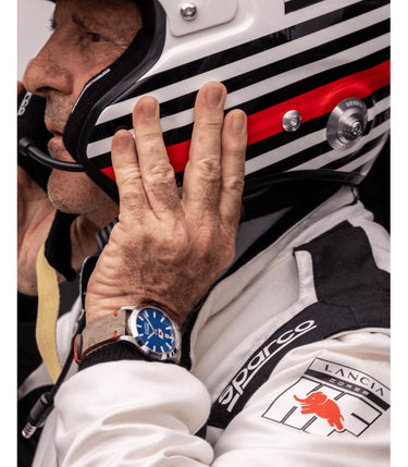 Orologio Eberhard Uomo Edizione Limitata Lancia HF Quadrante Blu e Cinturino Pelle