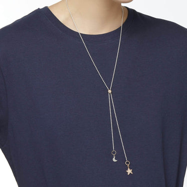 DoDo COLLANA LARIAT BOLLICINE ARGENTO & ORO ROSA