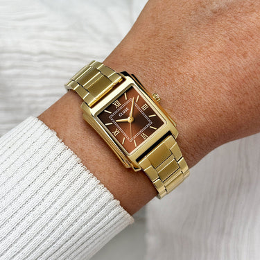 Cluse Anglée Watch Steel, Brown, Gold Colour